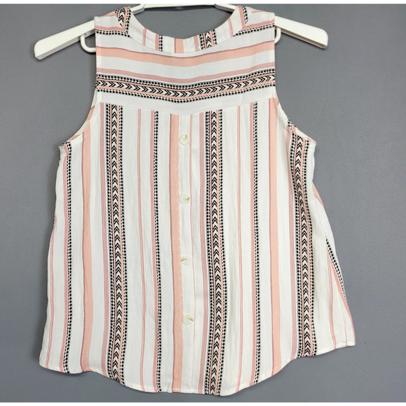 MINE for Anthropologie Boho Aztec Tank Top Womens S Tunic Buttons Striped NWOT - Picture 11 of 12